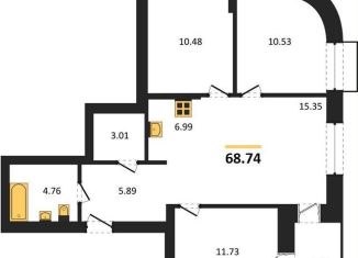 Продаю трехкомнатную квартиру, 68.7 м2, Новосибирск, метро Заельцовская, Игарская улица, 40/2