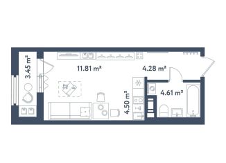 Продажа квартиры студии, 26.9 м2, Санкт-Петербург, метро Московские ворота