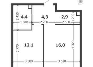 1-ком. квартира на продажу, 39.7 м2, Москва, ЮАО, 3-я очередь, к9