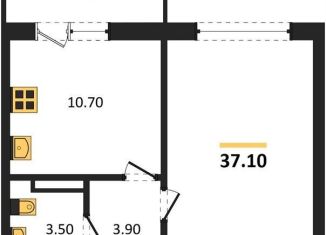 1-комнатная квартира на продажу, 37.1 м2, Новосибирск, Ленинский район, улица Титова, 2