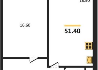 Продам 1-комнатную квартиру, 51.4 м2, посёлок Садовый, микрорайон Околица, 12С