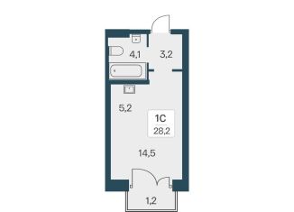 Продается квартира студия, 28.2 м2, Новосибирск, ЖК Расцветай на Красном