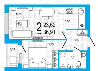 2-комнатная квартира на продажу, 36.9 м2, Уфа, Дёмский район