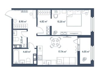 Продажа 1-комнатной квартиры, 56.5 м2, Санкт-Петербург, Московский район