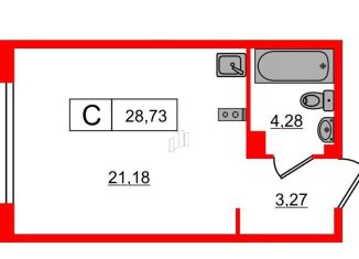 Продается квартира студия, 28.7 м2, Санкт-Петербург, Петроградский район, Ремесленная улица, 17