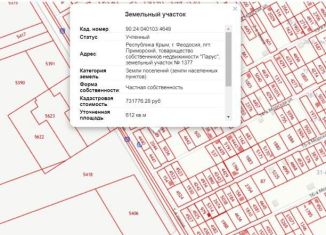 Земельный участок на продажу, 6 сот., поселок городского типа Приморский, 9-я Морская улица