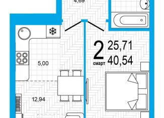 Продаю 2-ком. квартиру, 40.5 м2, Уфа, Дёмский район