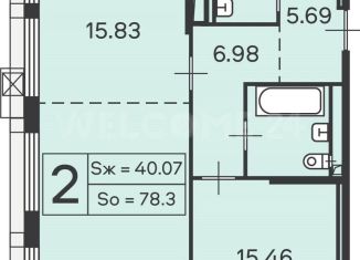 Продаю 2-комнатную квартиру, 78.3 м2, Москва, Профсоюзная улица, 60с1