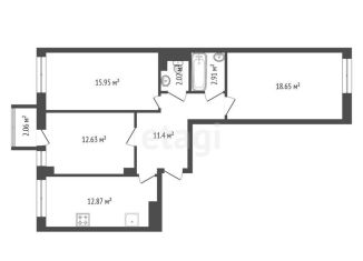 Продам 3-ком. квартиру, 75.7 м2, Красноярский край, улица Петра Подзолкова, 22