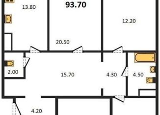 Продается 3-ком. квартира, 93.7 м2, Воронеж, улица Артамонова, 34Ж