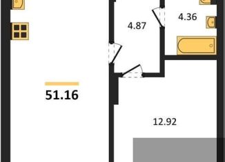 Продам 1-ком. квартиру, 51.2 м2, Воронеж, Электросигнальная улица, 9Ак2, Коминтерновский район