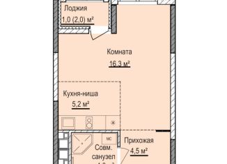 Продаю квартиру студию, 30 м2, Ижевск, Устиновский район, жилой комплекс Норвежский Лес, 20