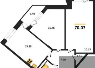 Продам 2-ком. квартиру, 70.1 м2, Воронеж, Коминтерновский район, Электросигнальная улица, 9Ак2