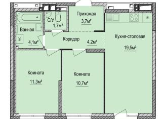 Продаю двухкомнатную квартиру, 55.2 м2, Ижевск, улица Новаторов, 1, Устиновский район