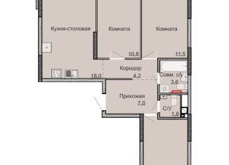 3-ком. квартира на продажу, 70.2 м2, Ижевск, Ленинский район