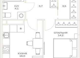 1-ком. квартира на продажу, 43.5 м2, Москва