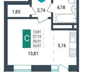 Квартира на продажу студия, 29.3 м2, Забайкальский край