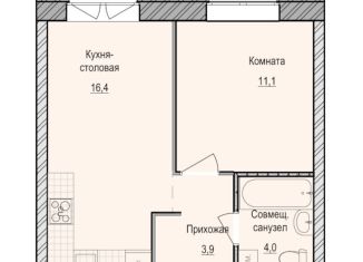 1-ком. квартира на продажу, 35.4 м2, село Первомайский