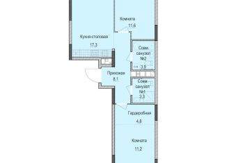 Продаю 2-ком. квартиру, 60.2 м2, Казань, Приволжский район