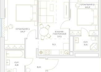 Продам 2-ком. квартиру, 56.1 м2, Москва, улица Харлампиева, 32