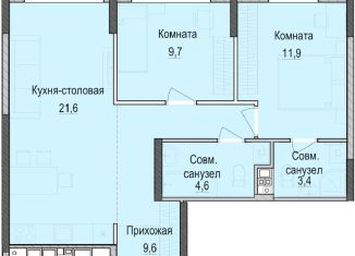 Продам двухкомнатную квартиру, 60.4 м2, Казань, Приволжский район