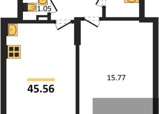 Однокомнатная квартира на продажу, 45.6 м2, Воронеж, Центральный район