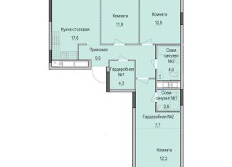 Продам 3-комнатную квартиру, 82.8 м2, Казань, Приволжский район