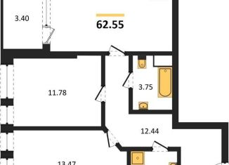 Продам 2-комнатную квартиру, 62.6 м2, Воронеж, набережная Чуева, 7