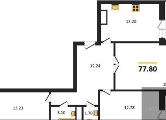 Продается 3-ком. квартира, 77.8 м2, Воронеж, улица Рокоссовского, 47