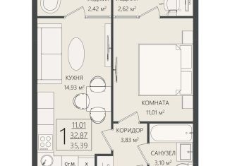 Продается 1-ком. квартира, 35.4 м2, Волгоград, Ворошиловский район