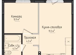 1-ком. квартира на продажу, 38.4 м2, село Первомайский, улица Строителя Николая Шишкина, 6/4