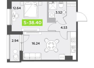 Продаю однокомнатную квартиру, 38.4 м2, Санкт-Петербург, муниципальный округ Звёздное