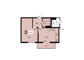 1-ком. квартира на продажу, 39.1 м2, поселок Темерницкий, ЖК Темерницкий