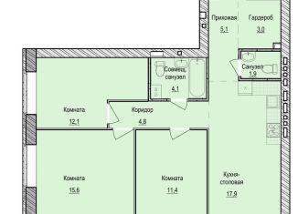 Продажа 3-ком. квартиры, 75.9 м2, село Первомайский, улица Архитектора Сергея Макарова, 1/2