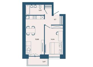 Продажа 2-комнатной квартиры, 49.9 м2, Воронеж, Советский район, Тепличная улица, 1