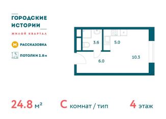 Продам квартиру студию, 24.8 м2, Москва