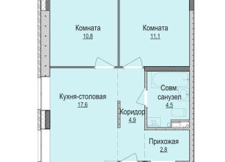 Продам 2-ком. квартиру, 53.1 м2, Ижевск, Индустриальный район, Красногеройская улица