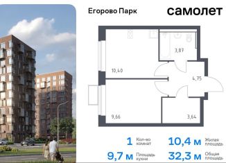 Продажа 1-ком. квартиры, 32.3 м2, Московская область