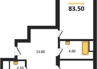 Продам 2-комнатную квартиру, 83.5 м2, Воронеж, улица Фёдора Тютчева, 93/4, ЖК Микрорайон Боровое