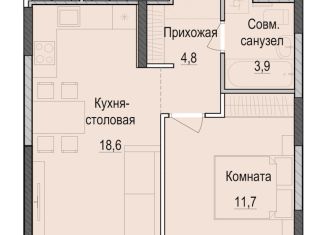 Продам однокомнатную квартиру, 38.9 м2, Казань, Приволжский район