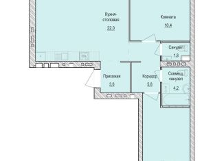 2-ком. квартира на продажу, 63.4 м2, село Первомайский, жилой комплекс Санвилл, 5