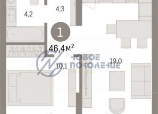 Продаю однокомнатную квартиру, 46.4 м2, Омская область