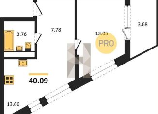 Продается однокомнатная квартира, 40.1 м2, Воронеж, набережная Чуева, 7