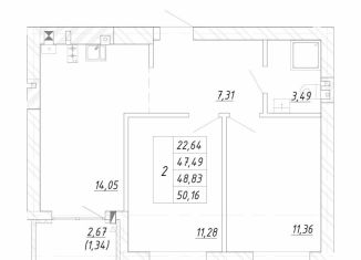 Продаю двухкомнатную квартиру, 48.8 м2, Зеленоградск