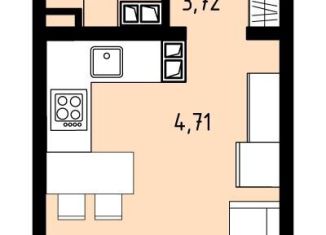 Продаю квартиру студию, 24.1 м2, село Фролы