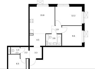 Продаю 2-ком. квартиру, 60.9 м2, Люберцы, улица Лётчика Ларюшина, 4, ЖК Жулебино Парк