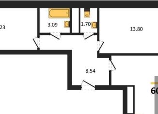 Продаю 2-ком. квартиру, 60.3 м2, Воронеж, улица Рокоссовского, 47