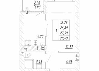 Продаю однокомнатную квартиру, 28 м2, Калининградская область