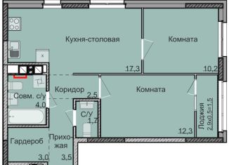 Продается 2-комнатная квартира, 54.4 м2, Ижевск, Ленинский район