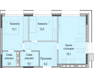 Продается 2-ком. квартира, 56.3 м2, Казань, Приволжский район